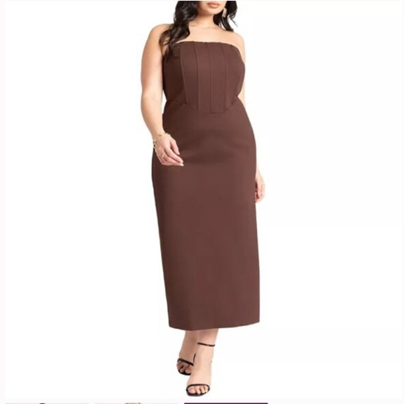 Eloquii Chocolate Strapless Dress - Picture 3 of 3